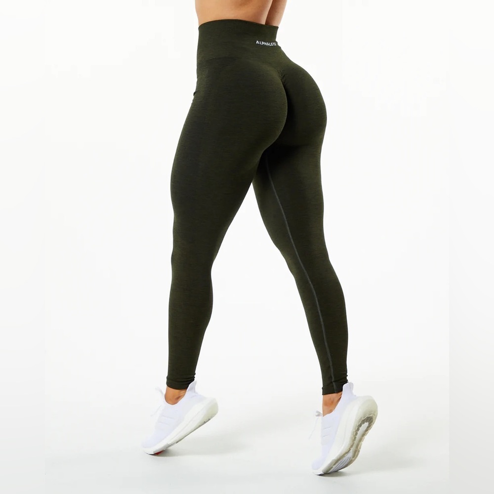 Alphalete Amplify full length scrunch butt seamless leggings evergreen small OG